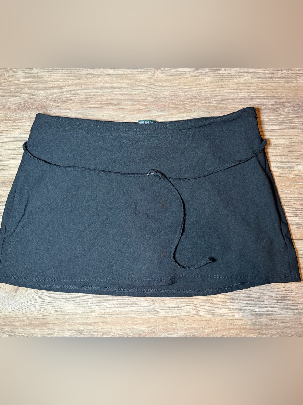 wild fable Black Mini Skirt with Drawstring Waist